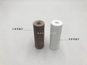 水樣過濾器濾芯使用前后對比