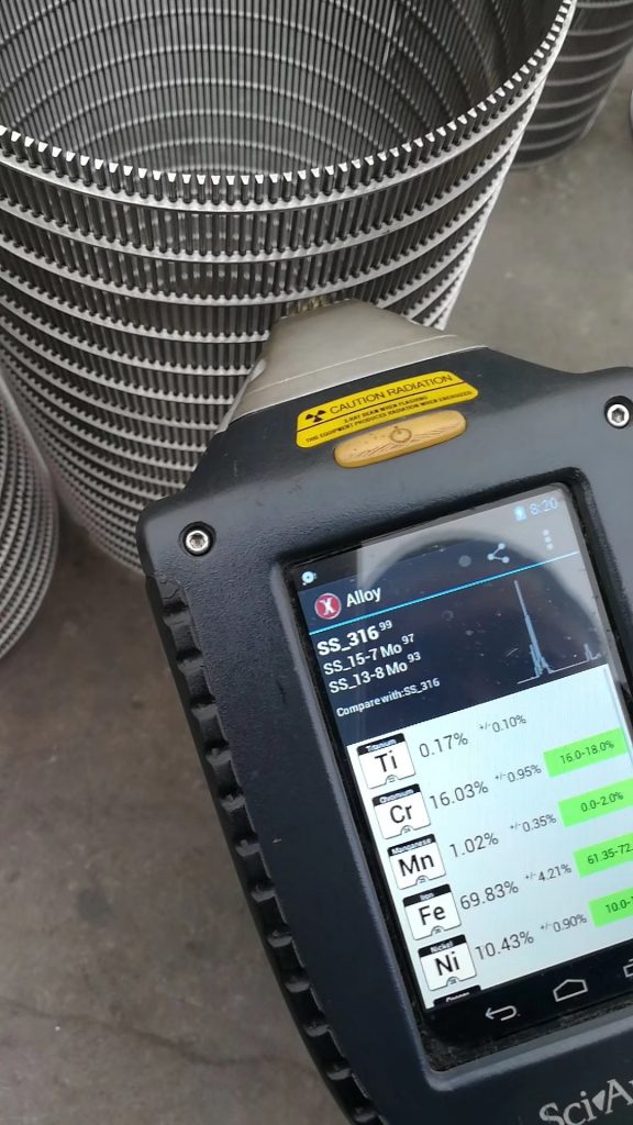 不銹鋼濾芯光譜儀測試